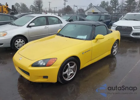 2002 Honda S2000 z USA, uszkodzony, nr VIN JHMAP11482T008807